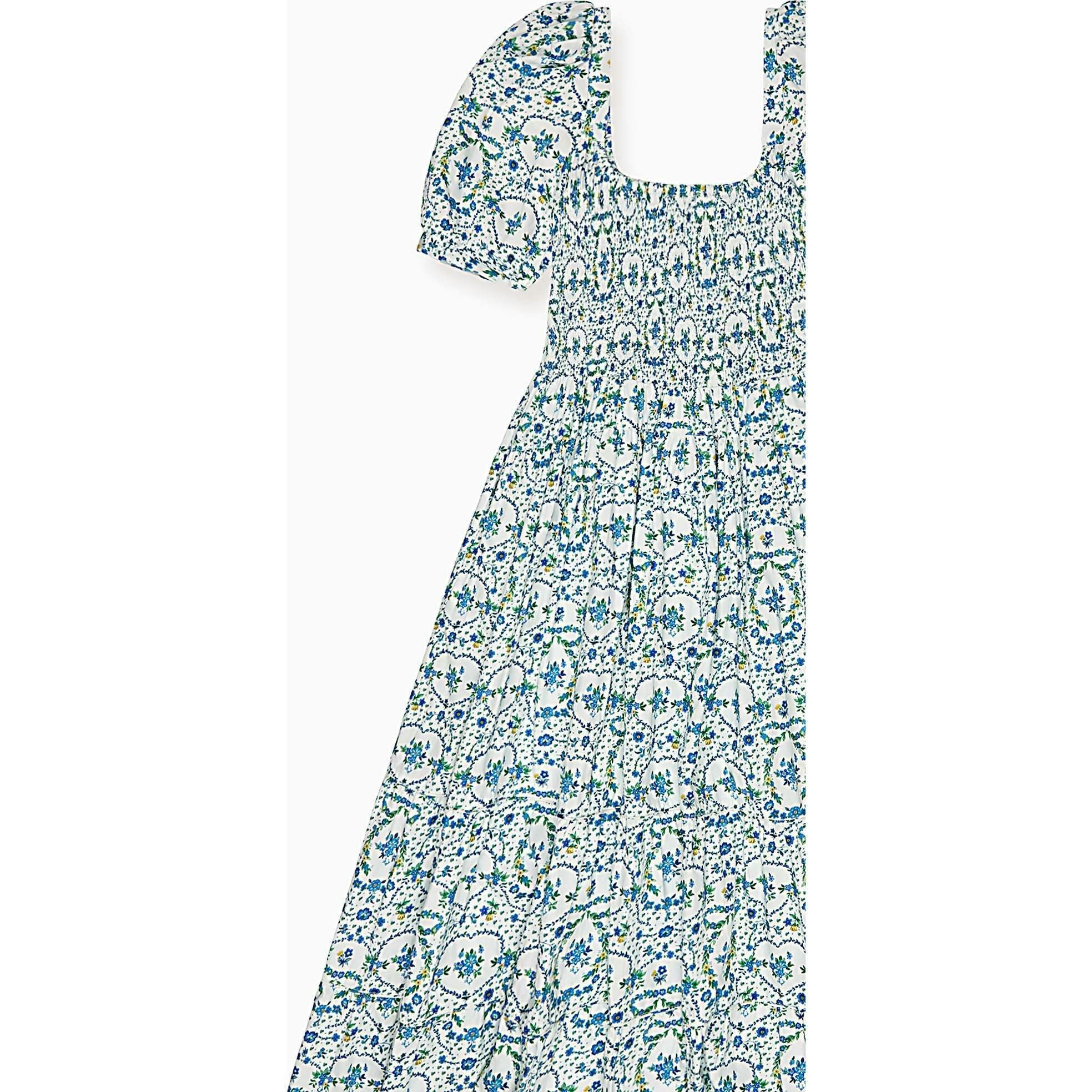 Nicky Hilton x La Coqueta Blue Bow Floral London Women Long Dress