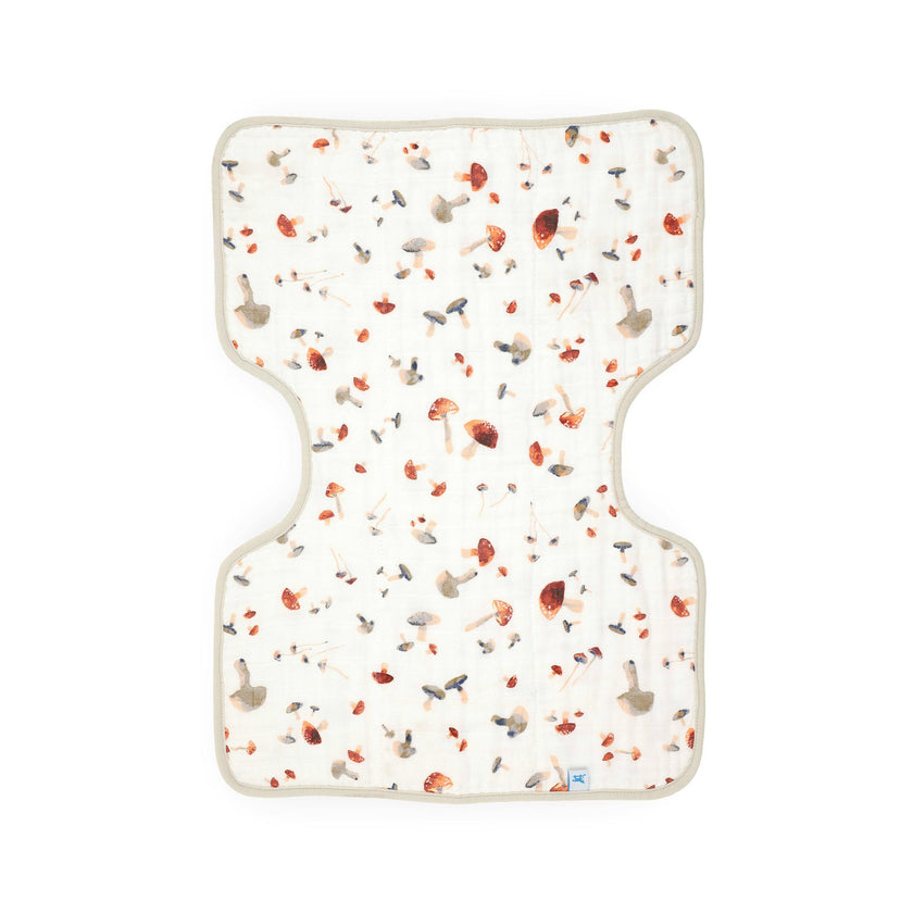Cotton Muslin Burp Cloth - Mushrooms
