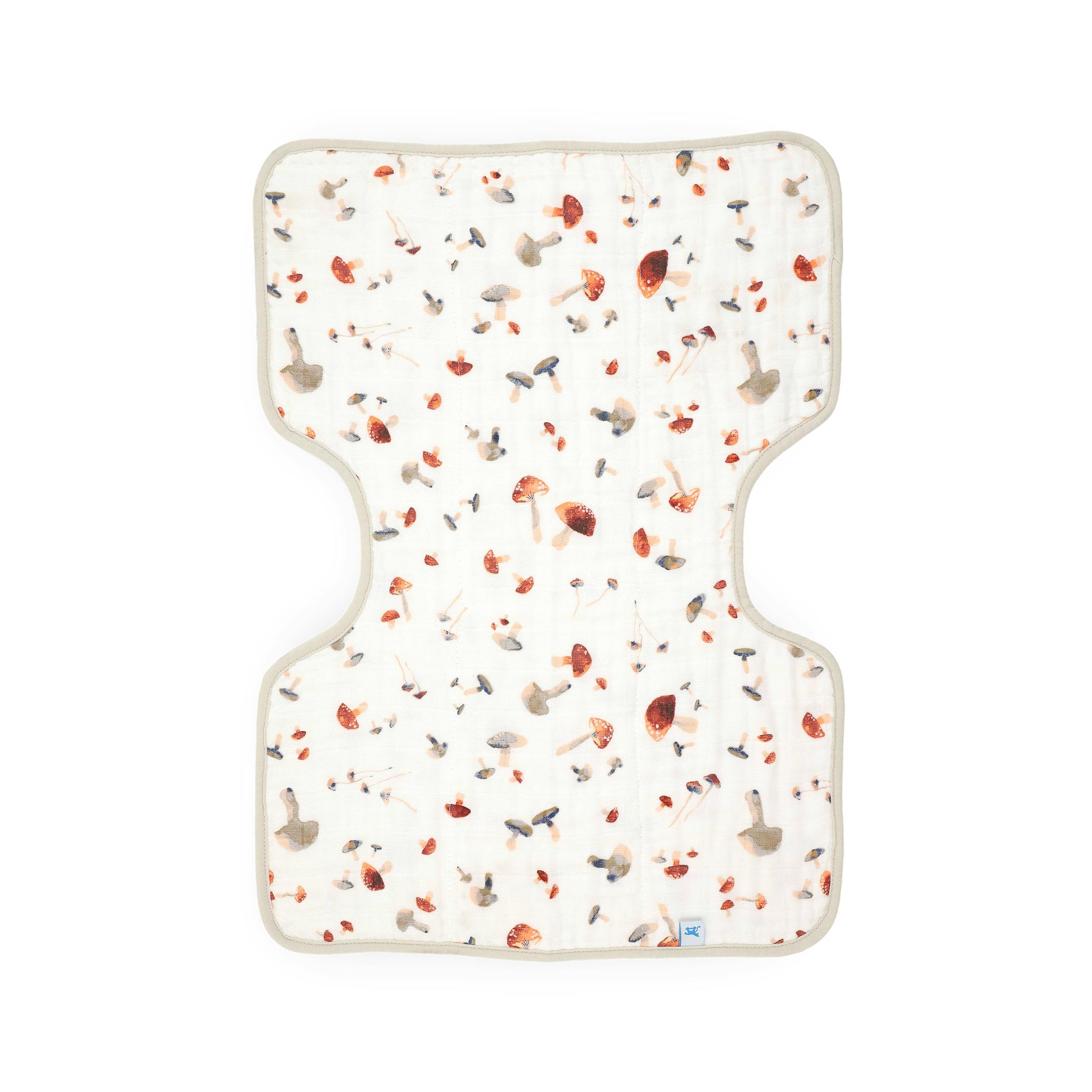 Cotton Muslin Burp Cloth - Mushrooms