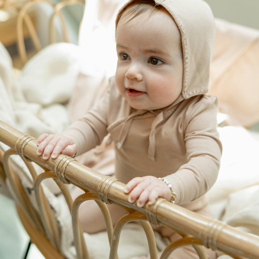 Knitted Wrap Onesie with Bonnet Blue