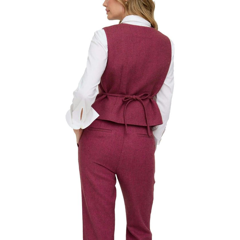 Pandora Tailored Herringbone Print Waistcoat