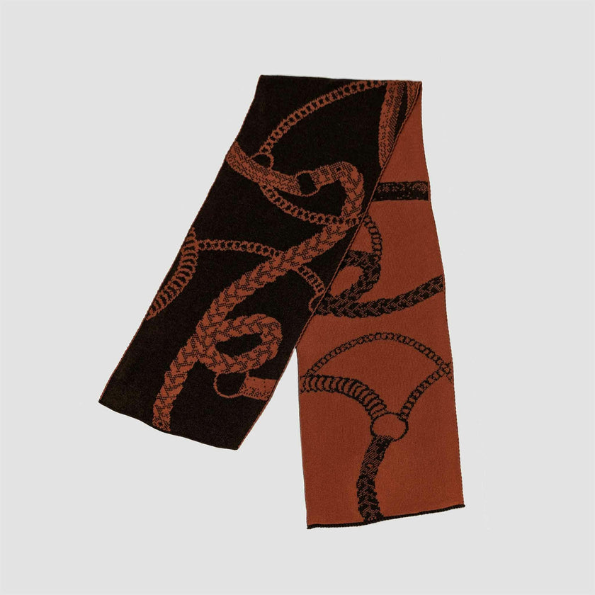 Cotton Sustainable Knit Scarf - Equestrian Straps