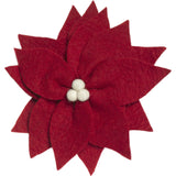 Handmade Hand Felted Wool Christmas Tree Topper - Red Poinsettia Arcadia Home