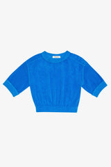 Terry Cloth Elbow Sleeve Pullover