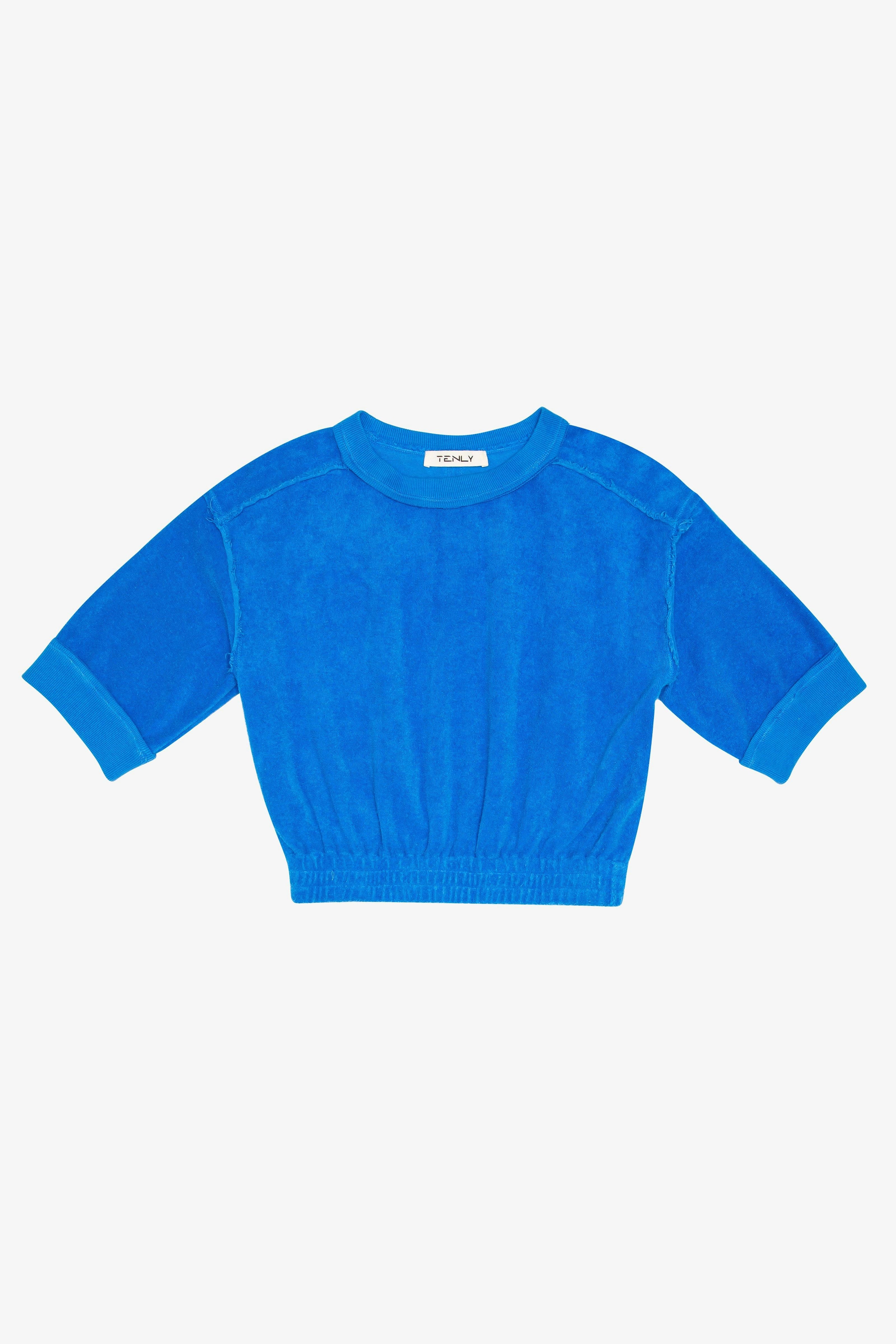 Terry Cloth Elbow Sleeve Pullover
