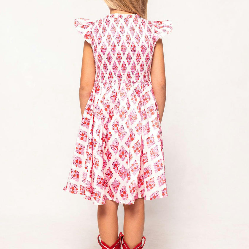 Mini Kylie Dress in Rouge Lattice Floral