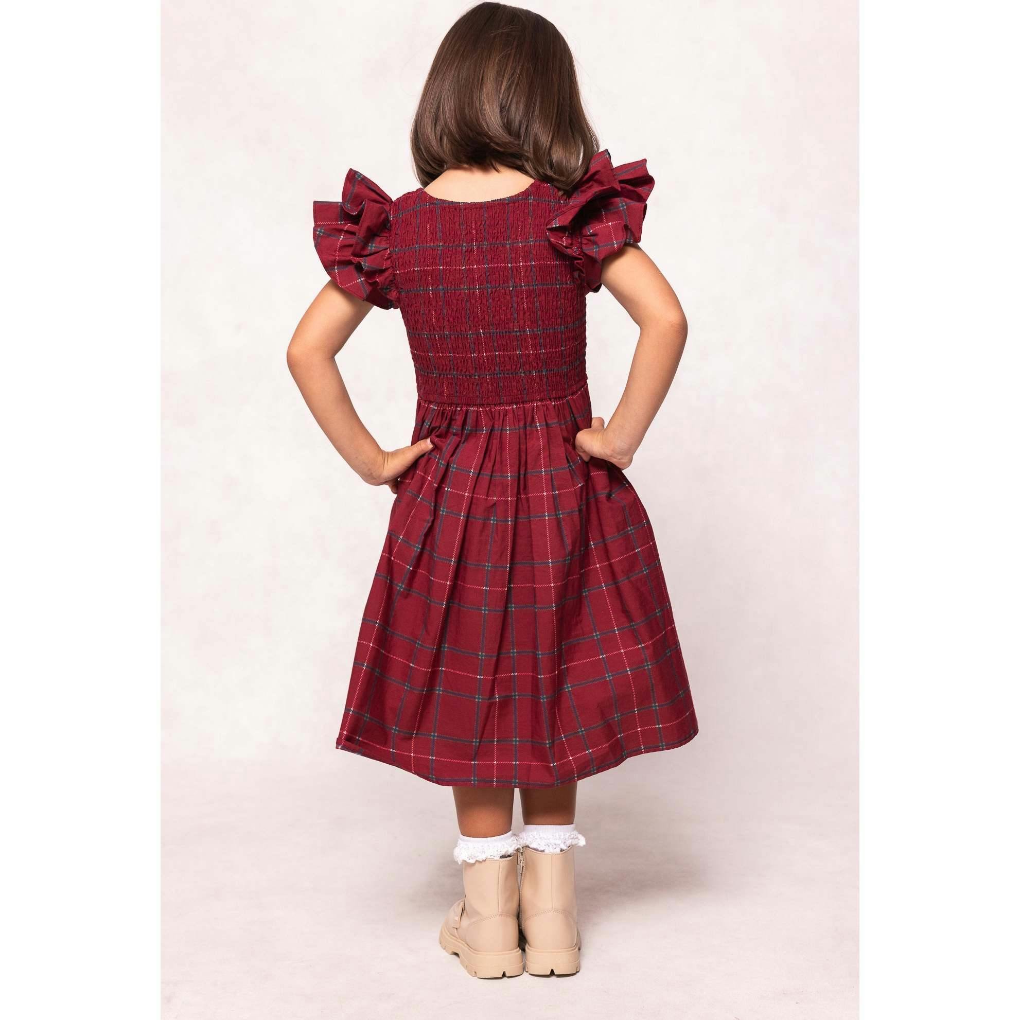 Mini Hattie Dress in Burgundy Plaid