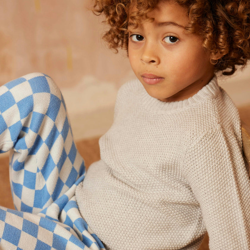 Moss Stitch Jumper | Grey