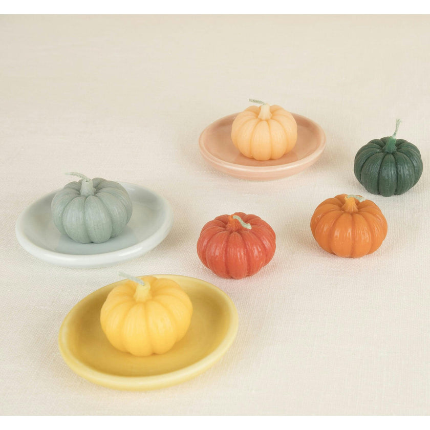 Mini Rainbow Pumpkin Candles