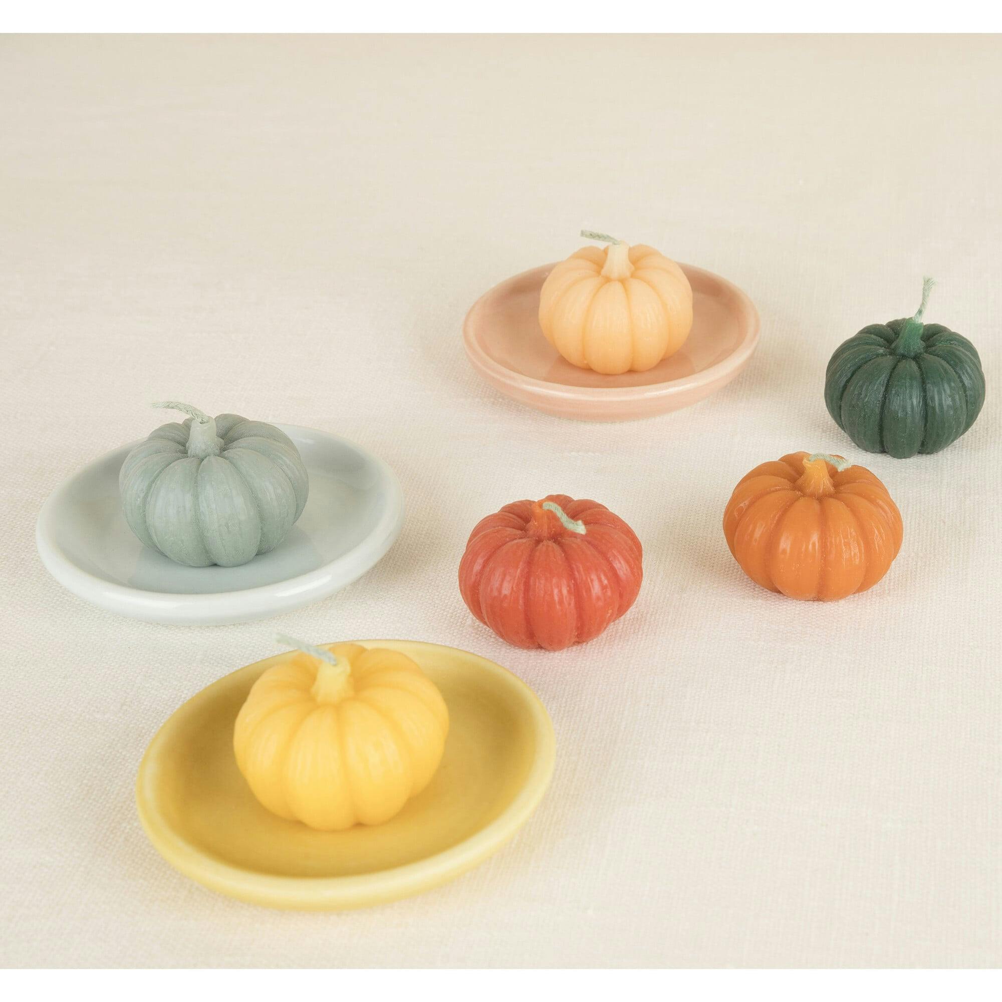 Mini Rainbow Pumpkin Candles