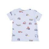 Construction Vehicles - Crew Neck Tee with Casual Short