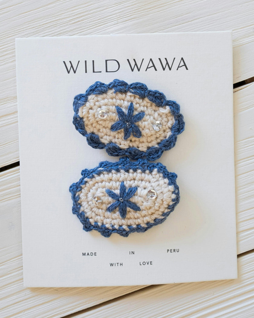 Crochet Clip Set in Blue Hour