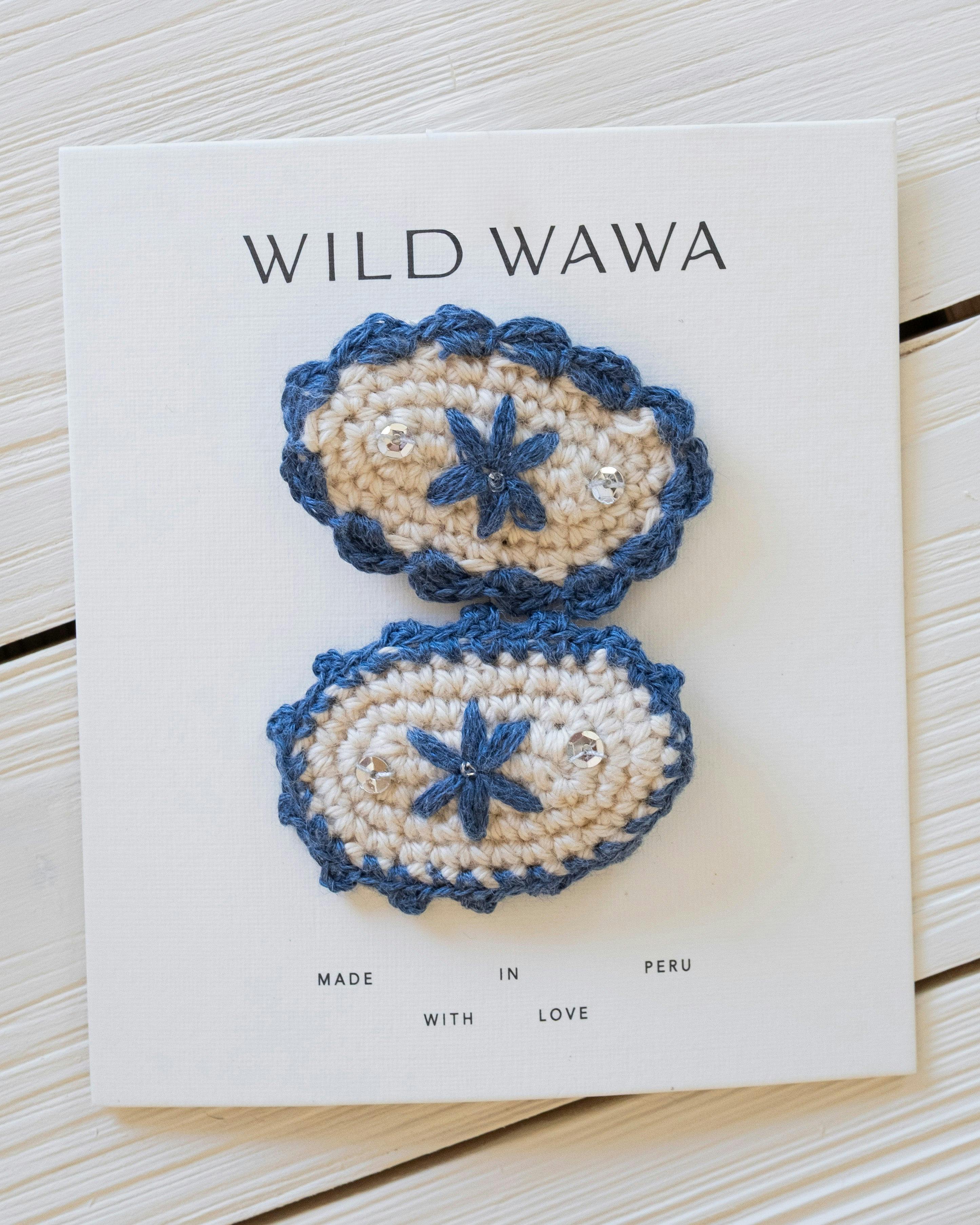 Crochet Clip Set in Blue Hour