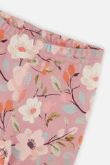 Organic Cotton Two Piece Pajama Set Pink Floral Print