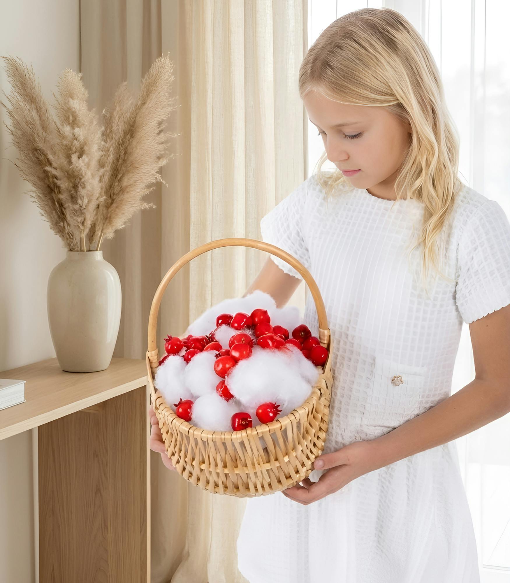 Filly Girl Dress, White Chenille