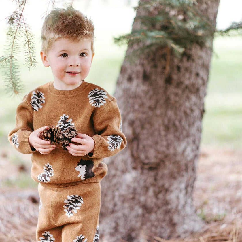 Pinecone & Knitted Birdseye Jacquard Sweatpants