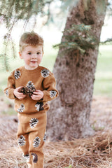 Pinecone & Knitted Birdseye Jacquard Sweatpants