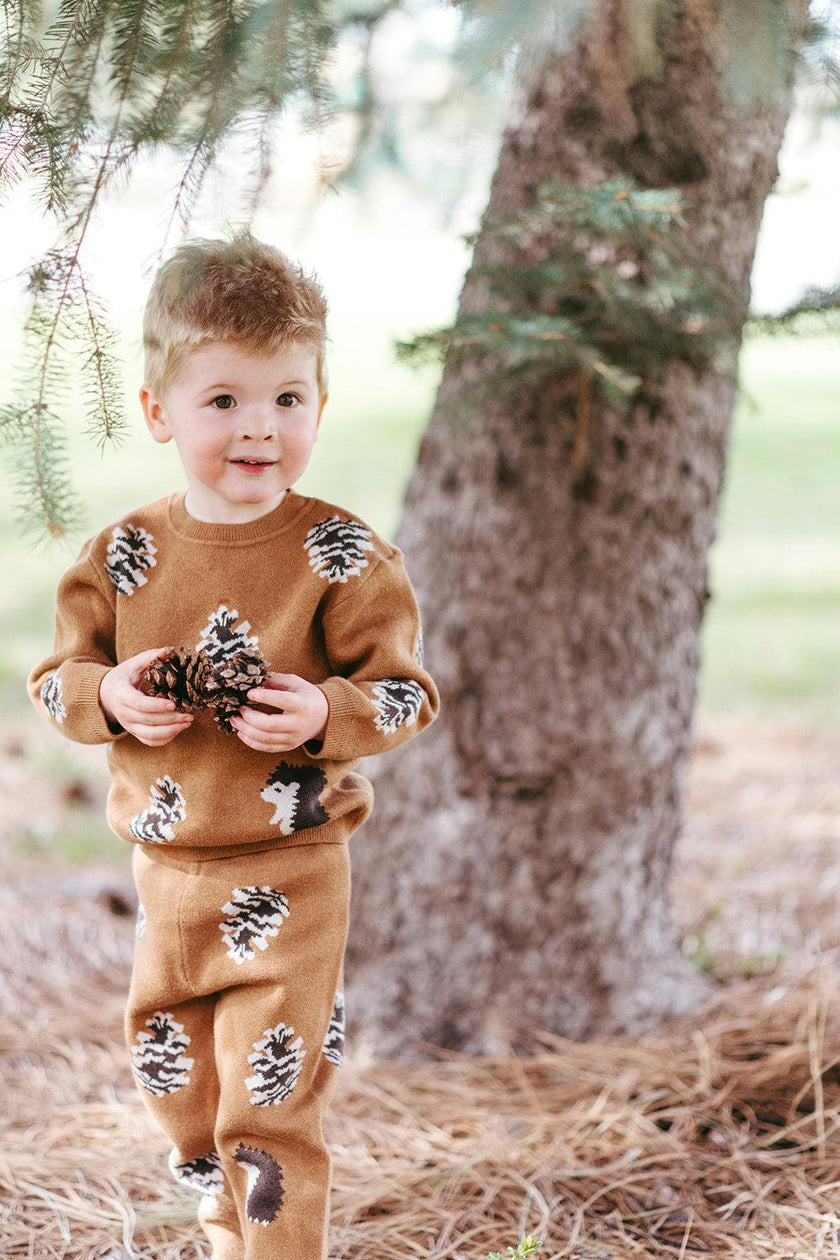 Pinecone & Knitted Birdseye Jacquard Sweatpants