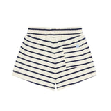 unisex cream and navy stripe short