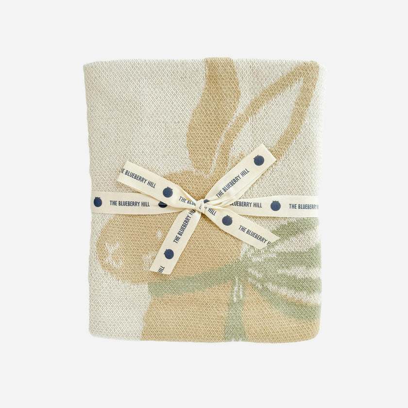 Pastel Bunny Blanket and Plush Toy Taupe Gift Set