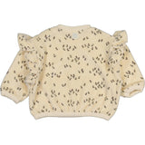 Velvet Sweatshirt with Ruffled Shoulders