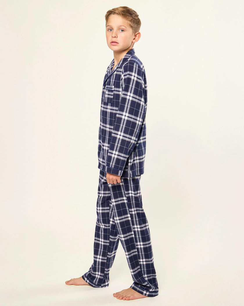 Kid's Brushed Twill Pajama Set in Oxford Tartan