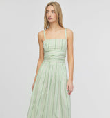 The Miranda Top - Green Jacquard Stripe
