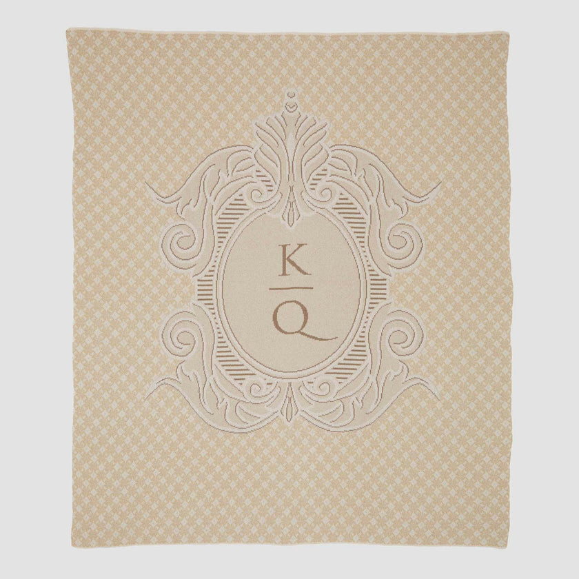 Custom Personalized Wedding Sustainable Knit Throw Blanket -  Lace Crest
