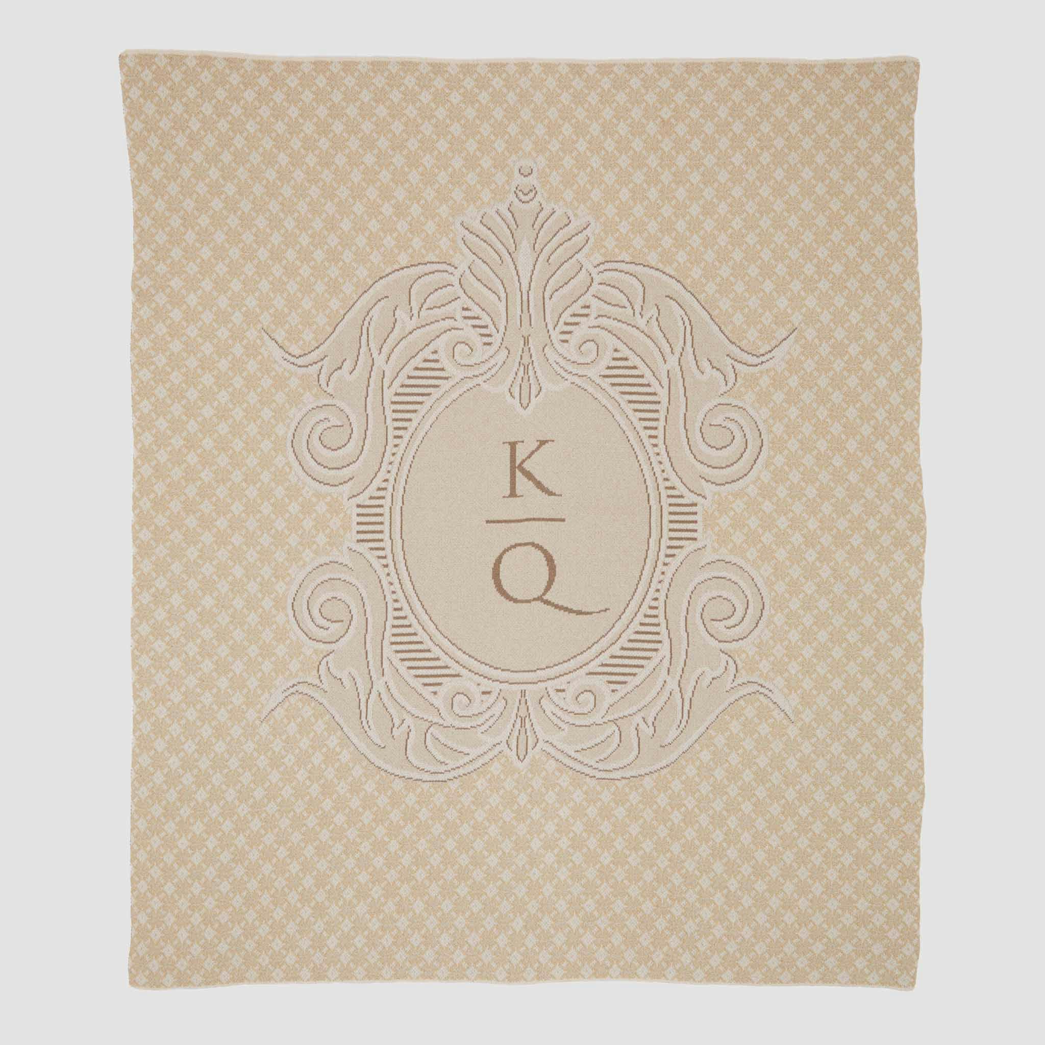 Custom Personalized Wedding Sustainable Knit Throw Blanket -  Lace Crest