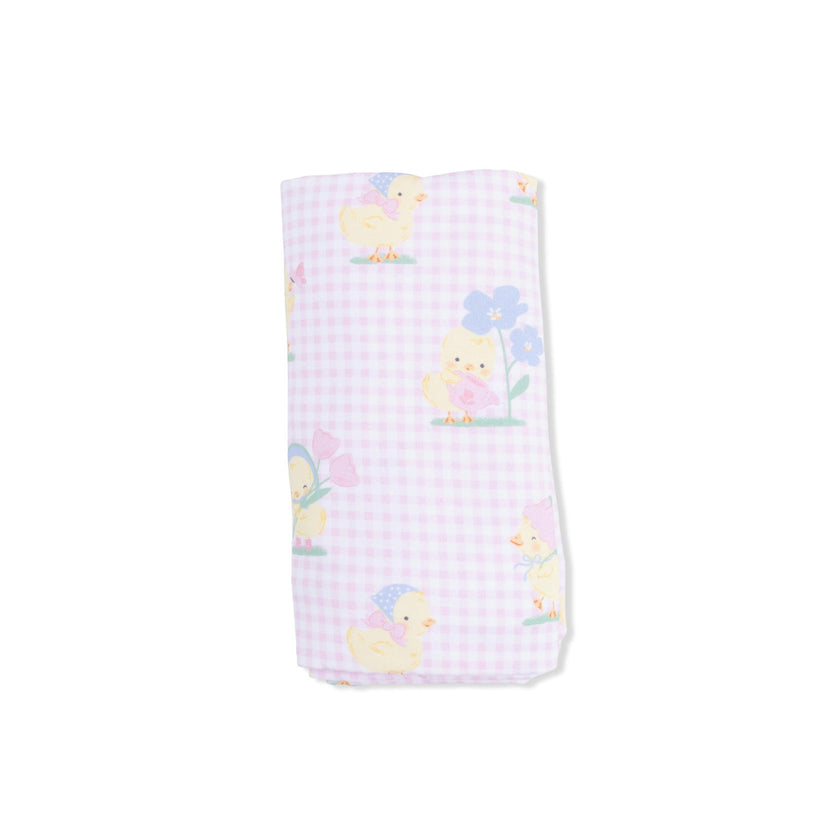 Vintage Spring Ducklings Pink - Swaddle Blanket