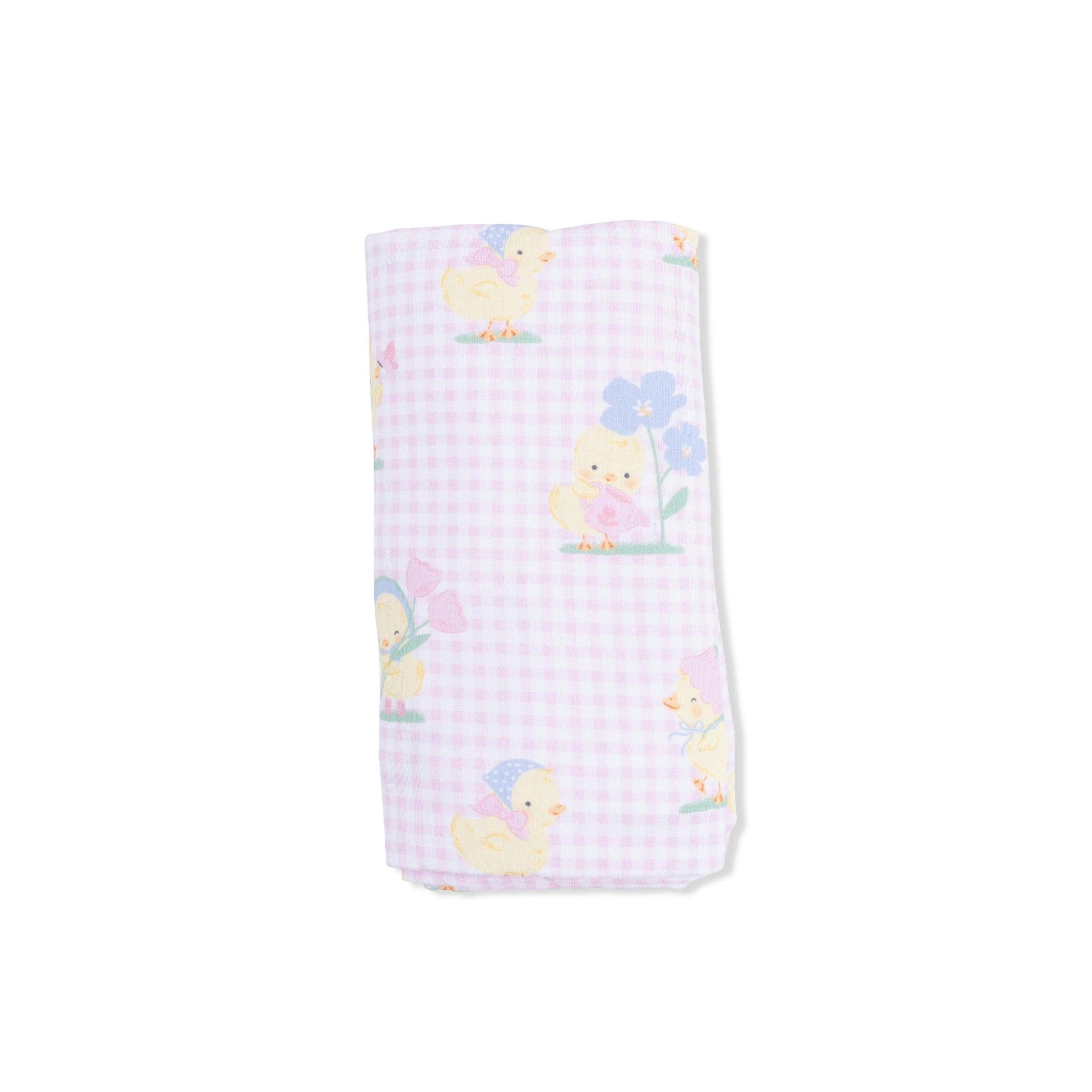 Vintage Spring Ducklings Pink - Swaddle Blanket
