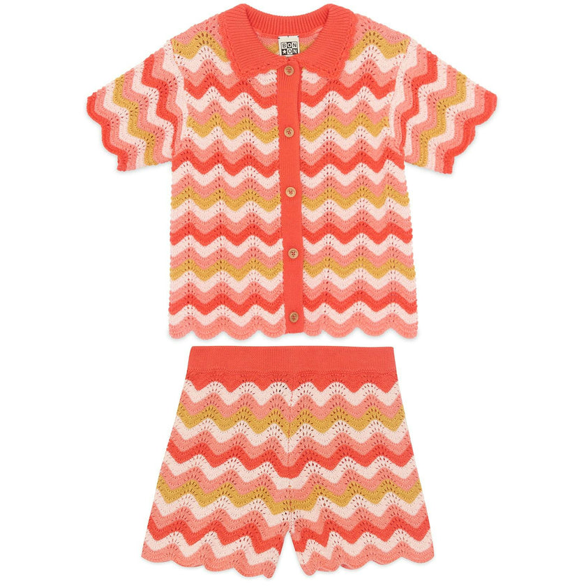BONTON Ninon Knit Shorts Set - Rose Amor
