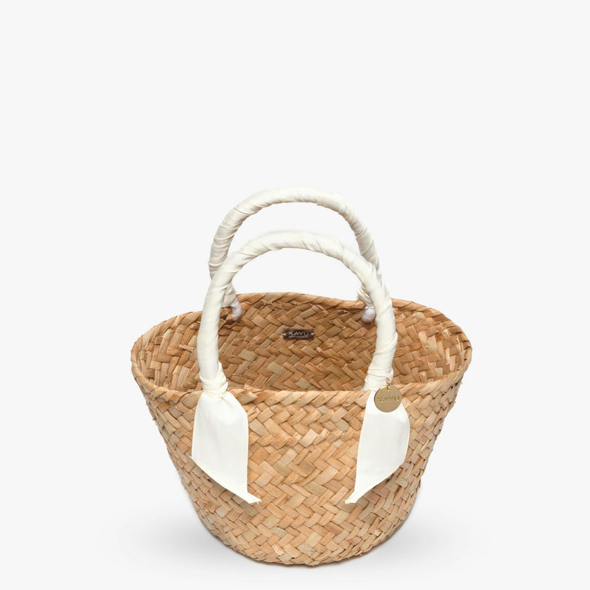 Mini Rosie Ribbon Straw Tote
