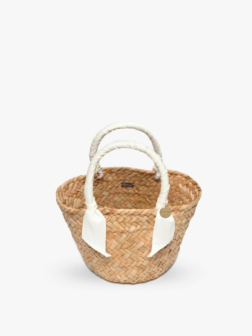 Mini Rosie Ribbon Straw Tote