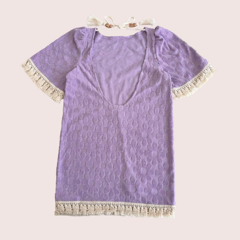 Lavender Floral Boho Coverup
