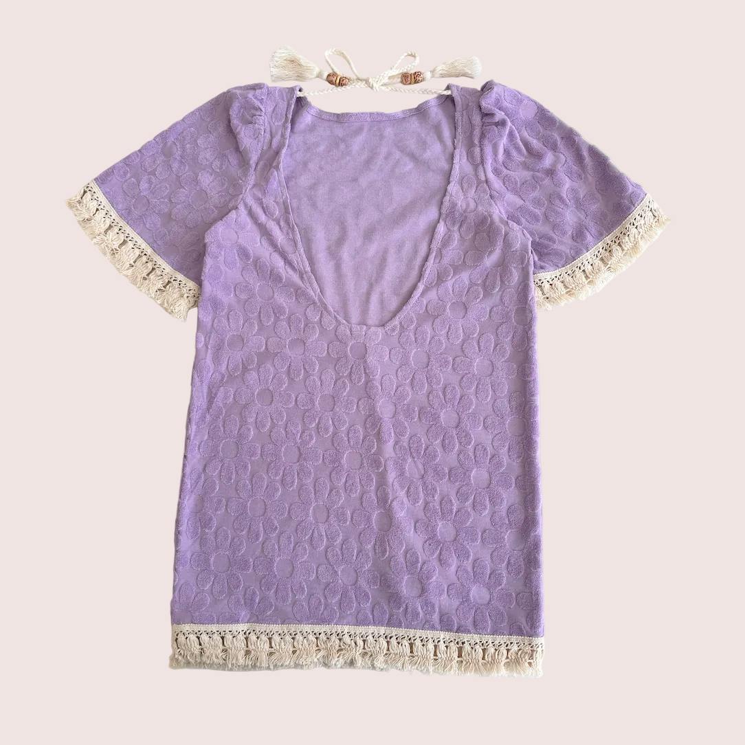 Lavender Floral Boho Coverup