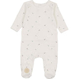 Plush Print Girls' Footie Ivory & Pink