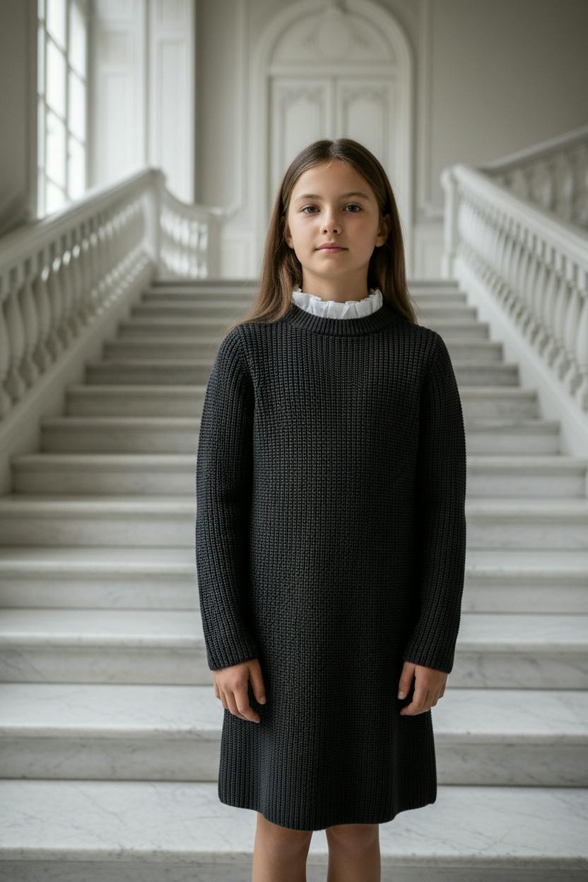 Poplin Collar Knit Dress