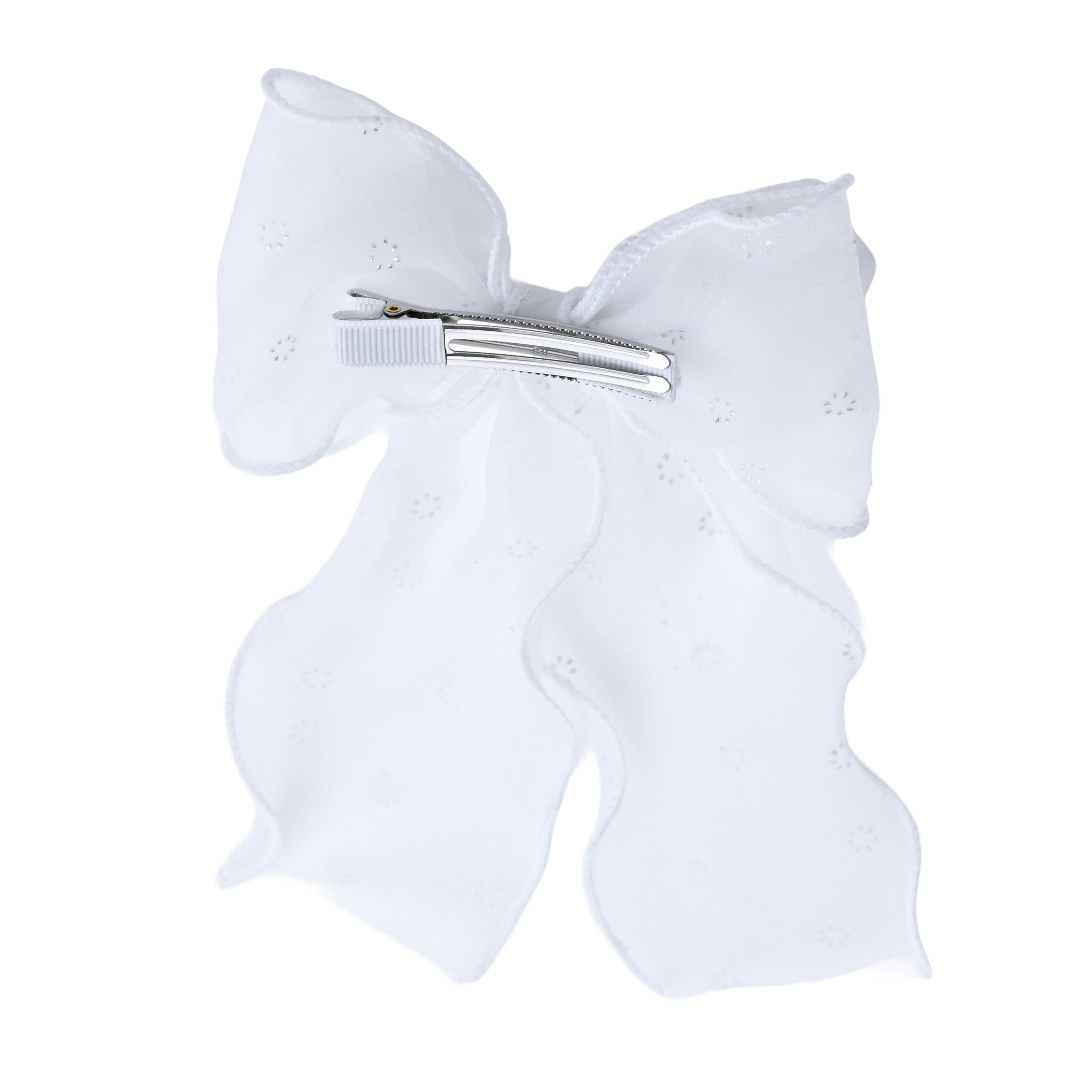 White Sheer Bow Hair Clip