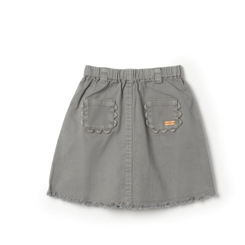 Denim Scallop Skirt