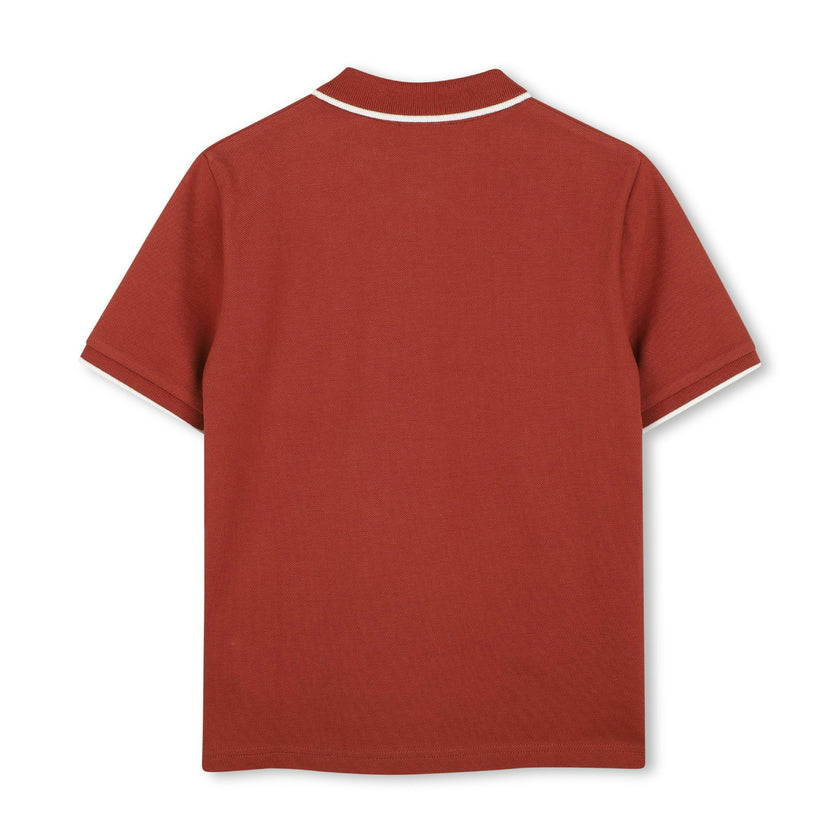Crimson Tipped Piqué Polo Shirt