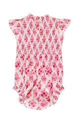 Baby Kylie Romper in Rouge Lattice Floral