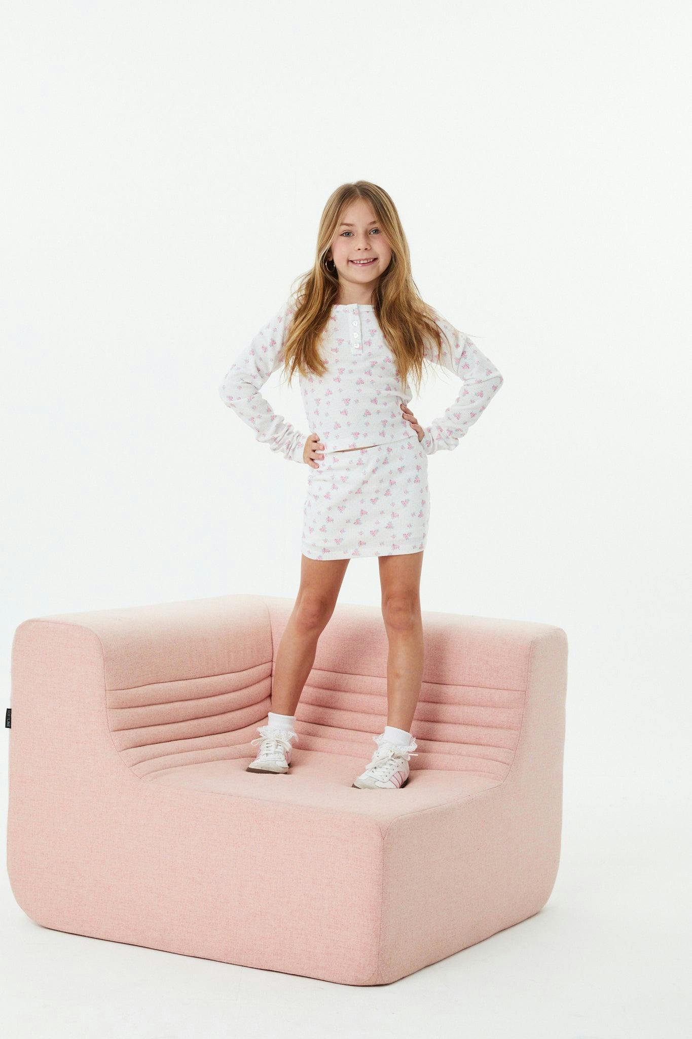 Lolly White With Pink Thermal Mini Skort