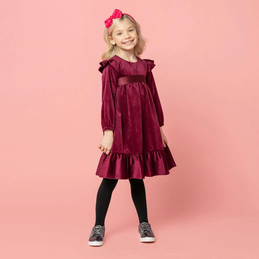 Chloe Velvet & Satin Bow Party Dress