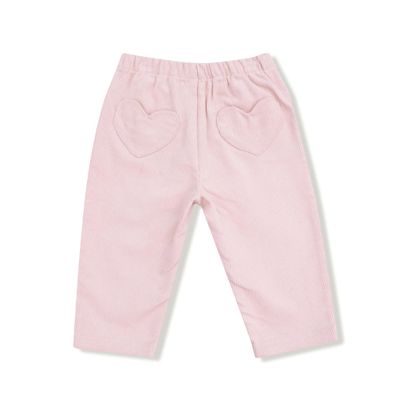 Veiled Pink - Cord Pant with Heart Pockets