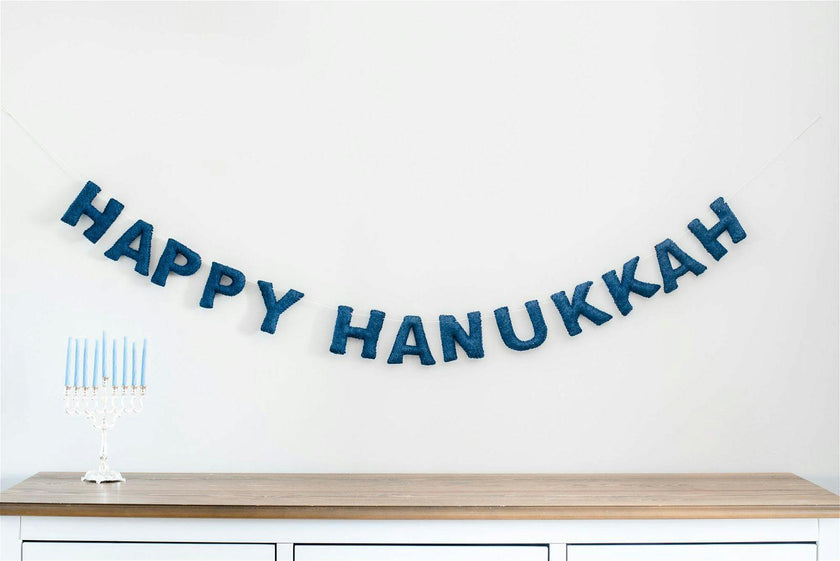 Happy Hanukkah Banner (Navy)
