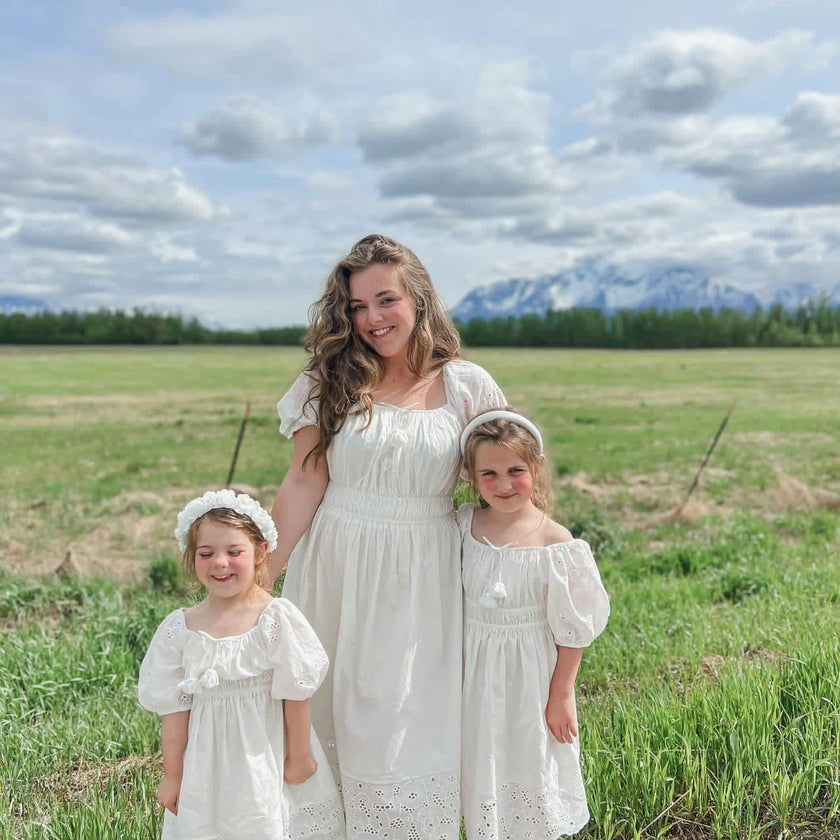 Blanca White Cotton Mom Dress