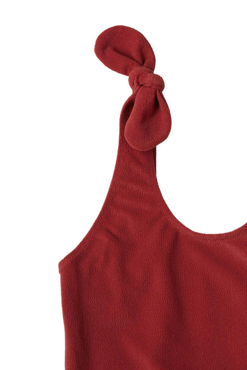 Georgia One Piece Towelling Swimsuit Terracotta