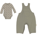 Bamboo Fleece Onesie Overall Set, Tan
