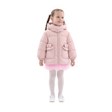 Pink Bow-Detail Puffer Jacket